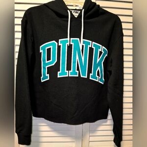 Pink Victoria's Secret cropped hoodie